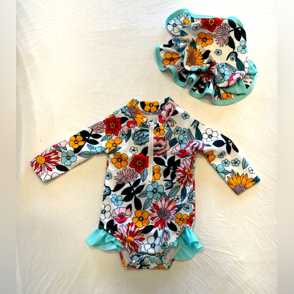 Baby Girl Swimsuit/Sun Hat